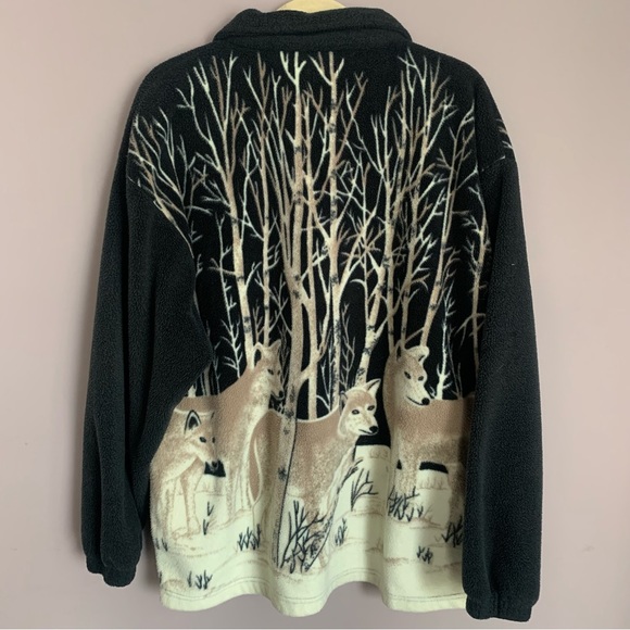 Vintage Fleece Wolf Jacket Size Large - Picture 3 of 7